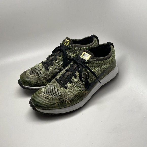Nike Other - Nike Flyknit Racer G Spike less Golf Shoes Green Volt Sequoia 909756-700 Mens 10